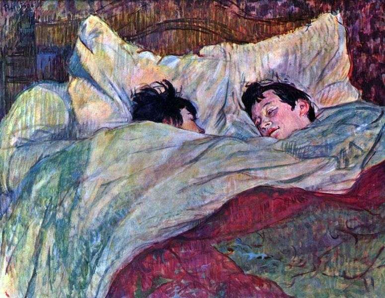 Две девушки в кровати   Анри де Тулуз Лотрек