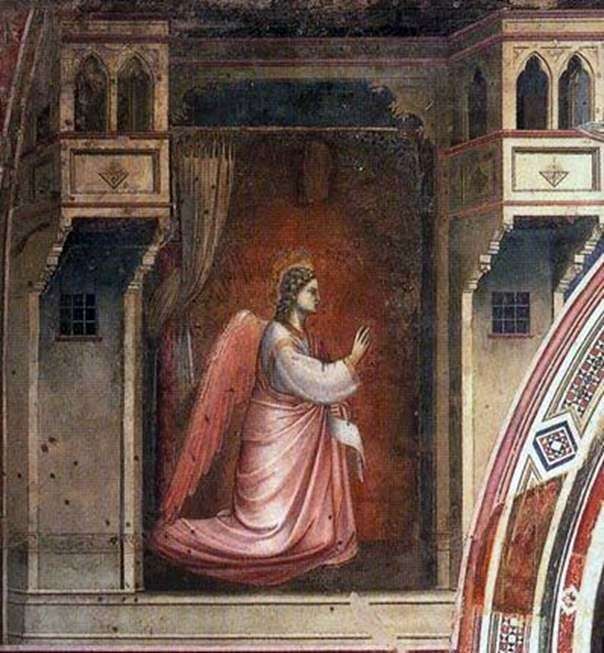 Фигура архангела Гавриила с фрески Благовещение   Джотто