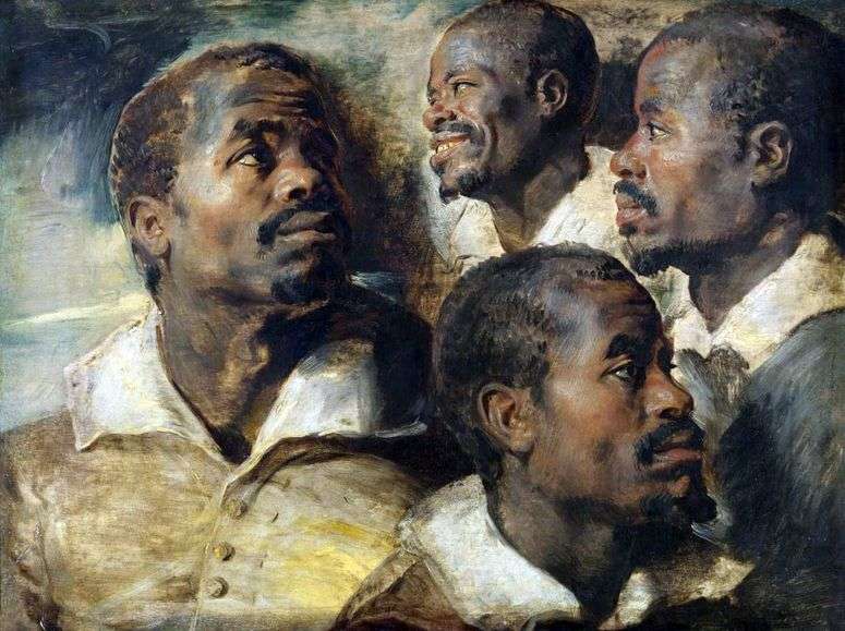 Четыре эскиза головы африканца   Питер Рубенс