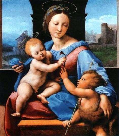 Мадонна с Младенцем и маленьким Иоанном Крестителем   Рафаэль Санти