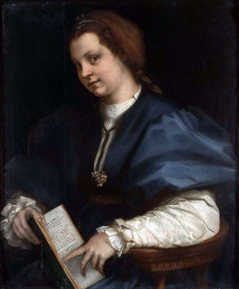 Портрет девушки с книгой стихов Петрарки   Андреа дель Сарто