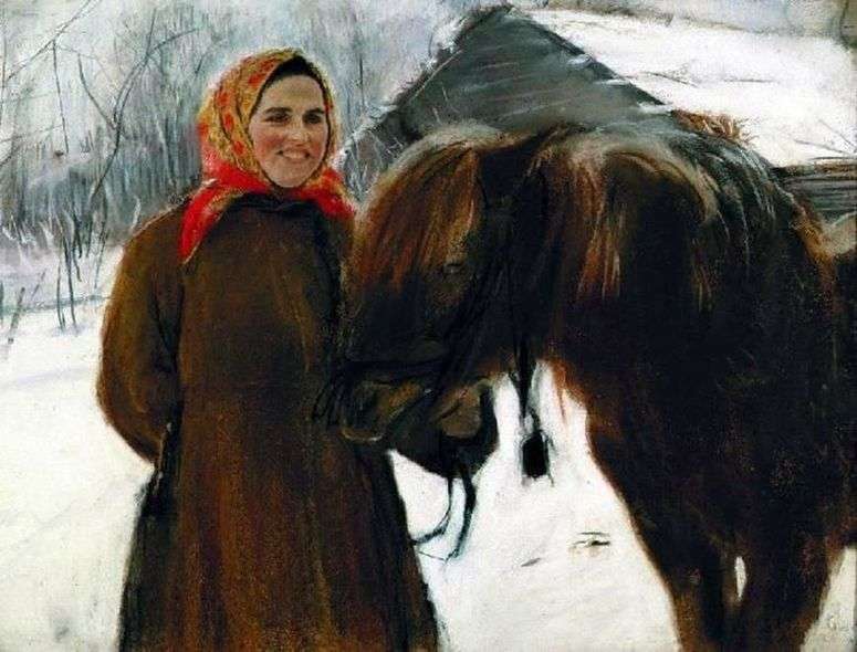 Баба с лошадью   Валентин Серов