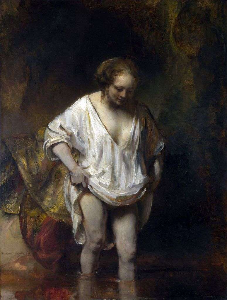 Купающаяся женщина (Хендрикье, входящая в реку)   Рембрандт Харменс Ван Рейн