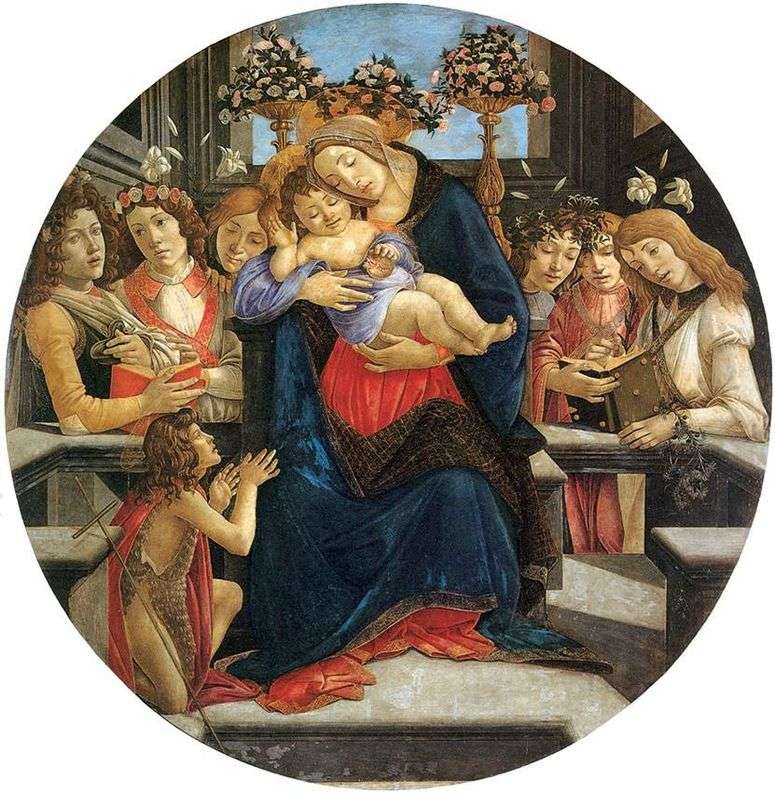 Мадонна с Младенцем, ангелами и Святым Иоанном Крестителем   Сандро Боттичелли