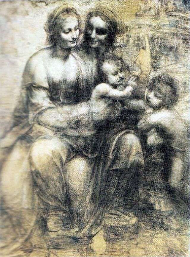 Мадонна с младенцем, Анной и Иоанном   Леонардо да Винчи