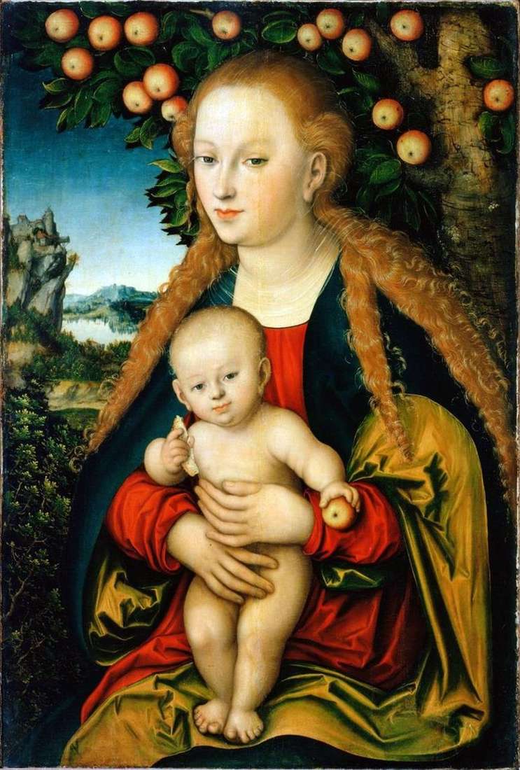 Мадонна с младенцем под яблоней   Лукас Кранах