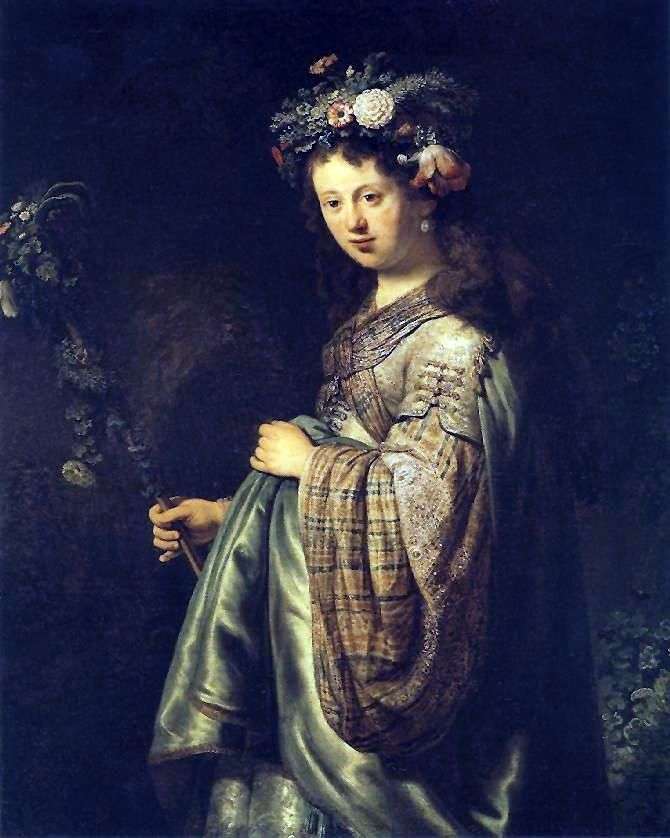 Портрет Саскии в образе Флоры   Рембрандт Харменс Ван Рейн