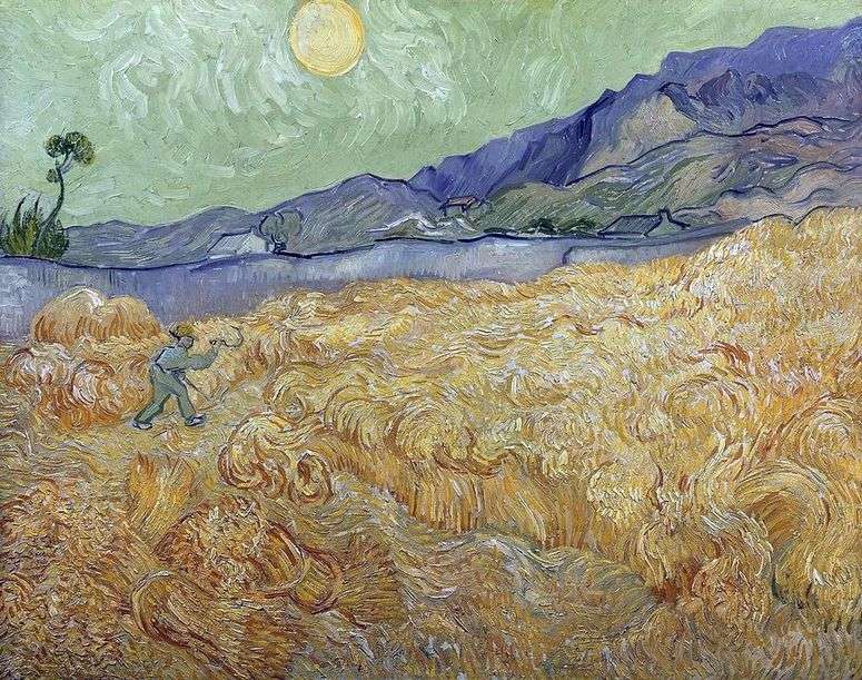 Пшеничное поле на рассвете и жнец II   Винсент Ван Гог
