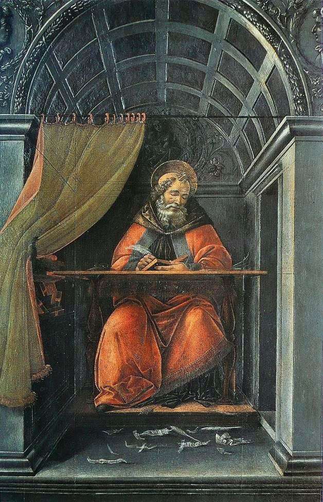 Святой Августин, пишущий в своей келье   Сандро Боттичелли