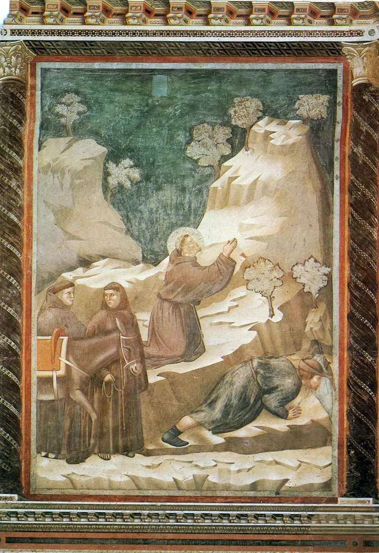 Святой Франциск источает воду из скалы   Джотто ди Бондоне
