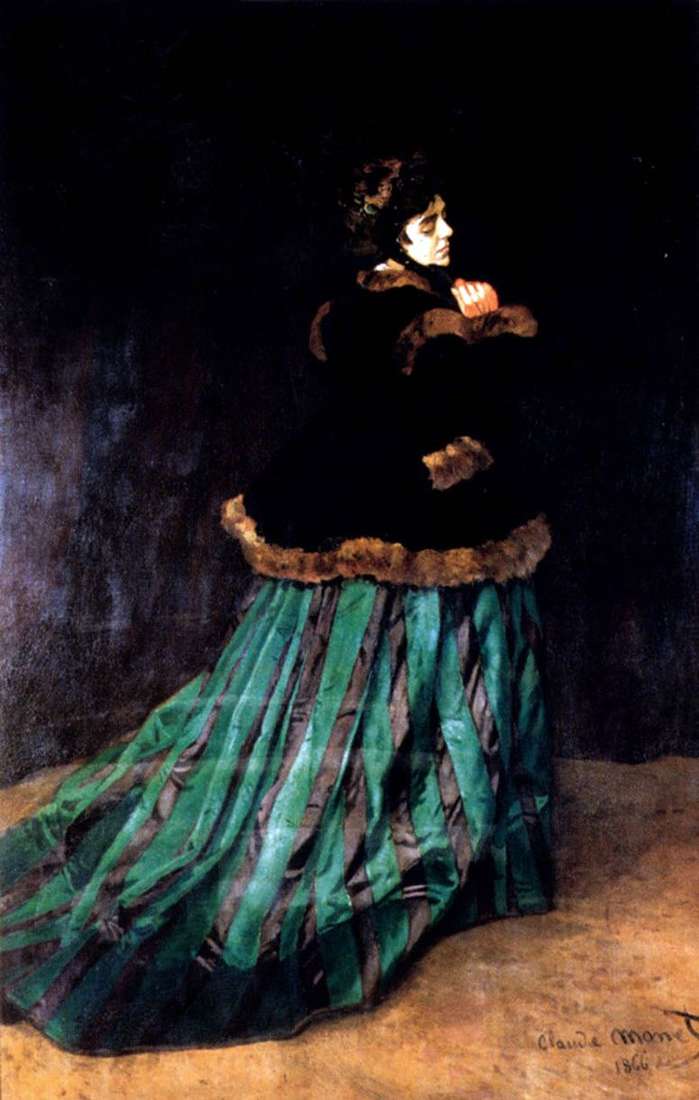 Женщина в зеленом платье   Клод Моне